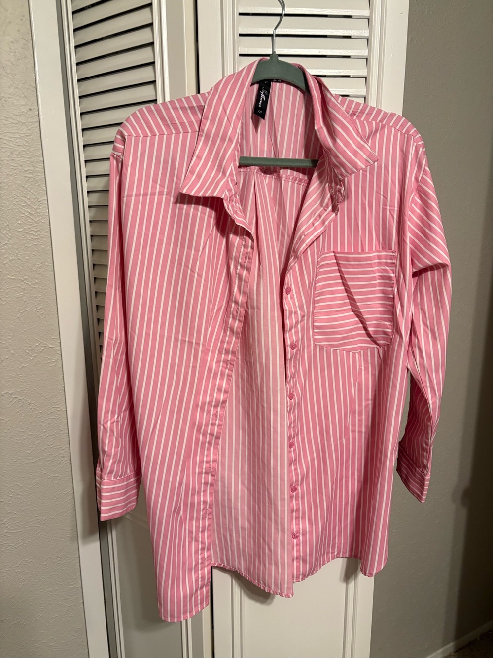 Women's Pink Striped Button-Down Shirt